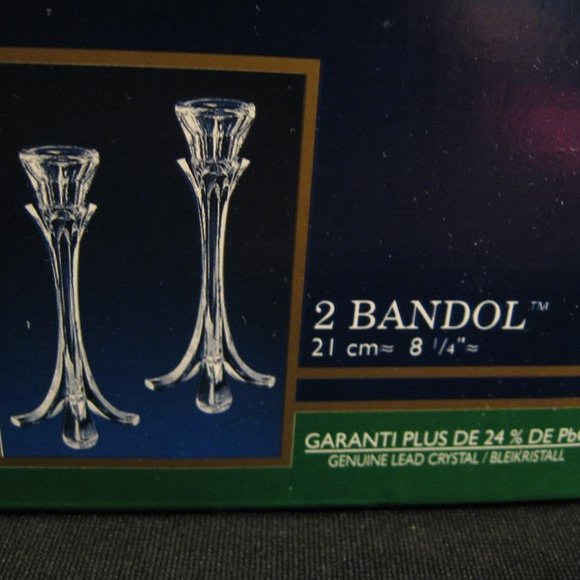 CRISTAL D'ARQUES BANDOL LEAD CRYSTAL CANDLESTICK PAIR - 2 IN ORIGINAL BOX - Picture 2 of 3
